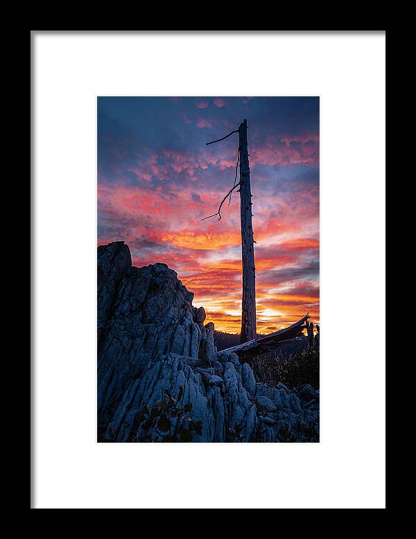 Nature Framed Print featuring the photograph Fire Over the Burn by Mike Lee