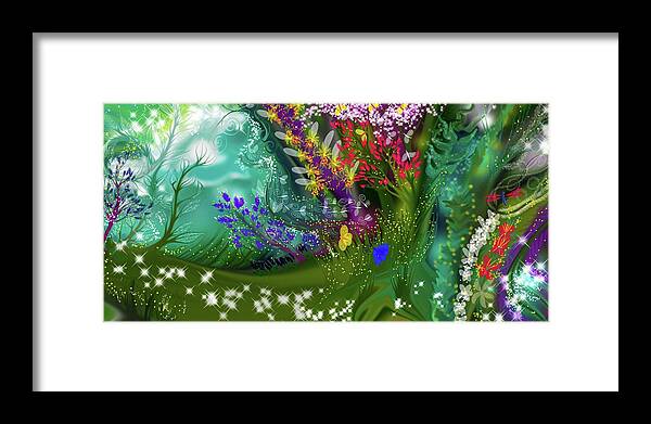 Wall Art Framed Print featuring the digital art Firefly Forest by Callie E Austin