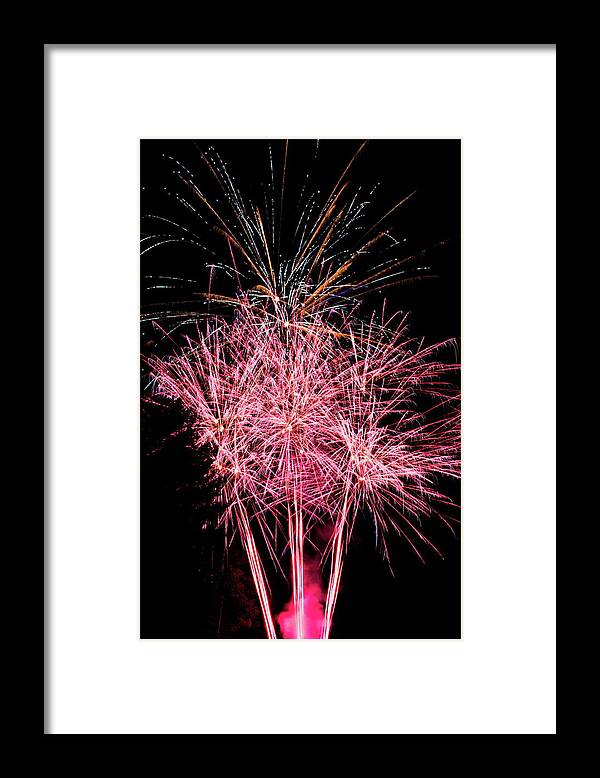 Fireworks Framed Print featuring the photograph Fireworks - July 2021 - 19 by Dale Kauzlaric