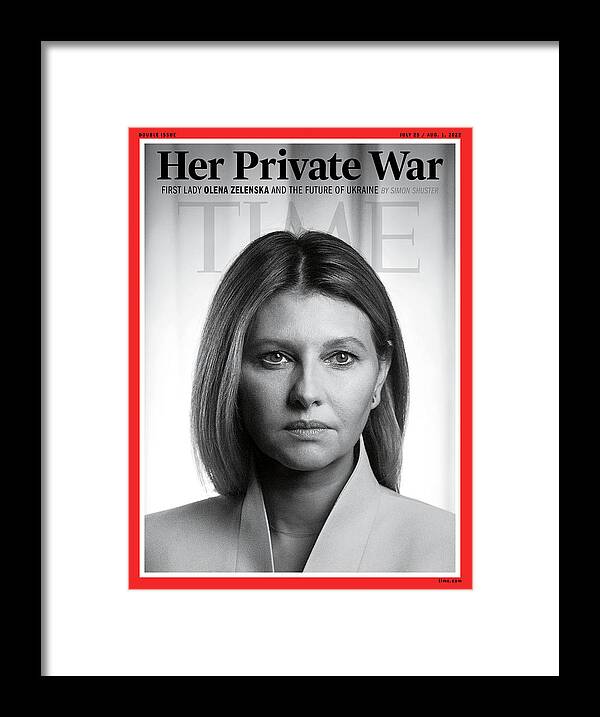 Her Private War Framed Print featuring the photograph First Lady of Ukraine Olena Zelenska by Photograph by Alexander Chekmenev for TIME