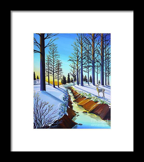 Winter Framed Print featuring the painting First Morning Light by Cindy Thornton