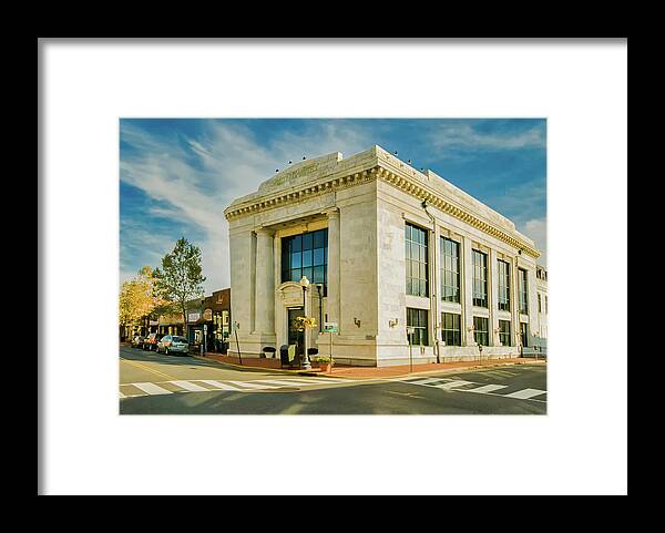 Red Bank Framed Print featuring the photograph First National Bank Building In Red Bank by Gary Slawsky