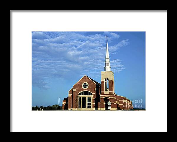 Sunrise Framed Print featuring the photograph First United Methodist Church by Diana Mary Sharpton