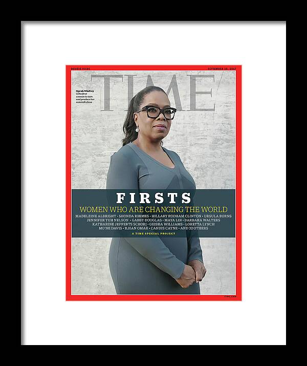 Firsts Framed Print featuring the photograph FIRSTS - Oprah Winfrey by Photograph by Luisa Dorr for TIME