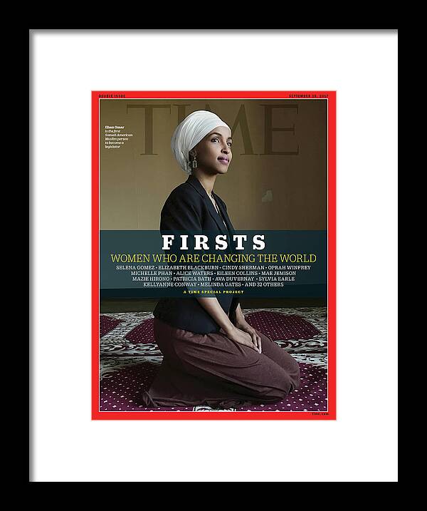 Ilhan Omar Framed Print featuring the photograph Firsts - Women Who Are Changing the World, Ilhan Omar by Photograph by Luisa Dorr for TIME