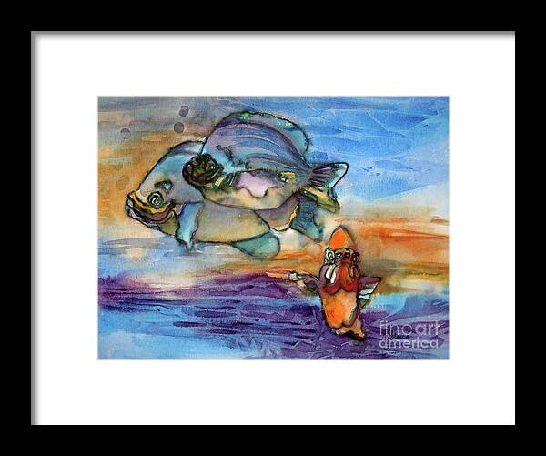 Joyful Framed Print featuring the painting Fish - Light Rays of Color by Kathy Braud