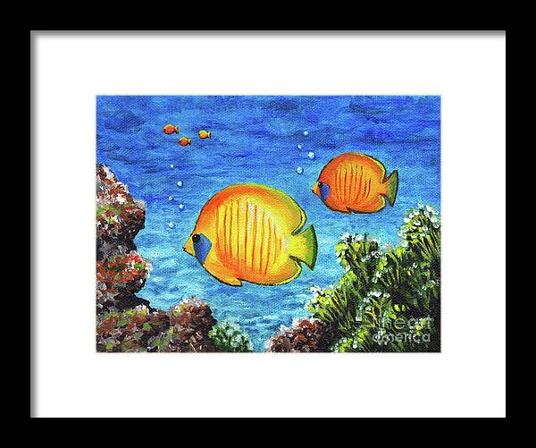 Fish Framed Print featuring the painting Fish by Lucie Dumas