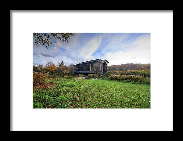 Fine Art Framed Print featuring the photograph Fisher Covered Railroad Bridge by Robert Harris
