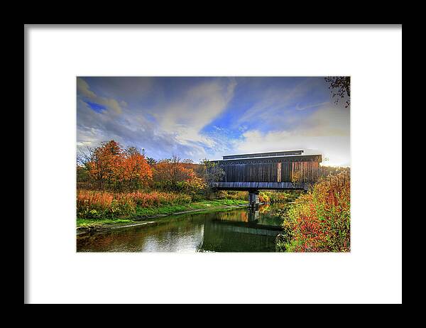 Fine Art Framed Print featuring the photograph Fisher Covered Railroad Bridge III by Robert Harris