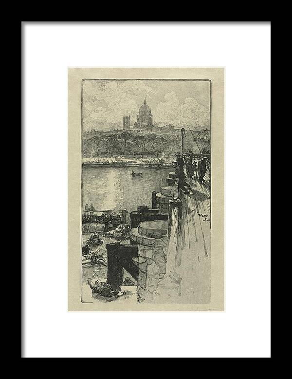 Fishermen On A Pier Paris Date Unknown Auguste Louis French 1849 To 1918 Framed Print featuring the painting Fishermen on a Pier Paris Date unknown Auguste Louis French 1849 to 1918 by MotionAge Designs