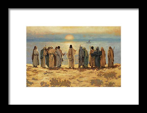 Fishers Of Men Framed Print featuring the painting Fishers of Men by CosmicCreations