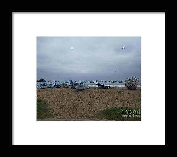 Boats Framed Print featuring the photograph Fishing boats by Nancy Graham