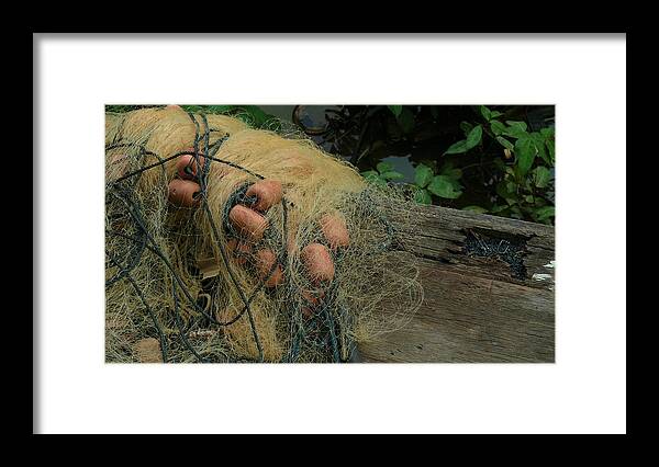 Fishing Net Framed Print featuring the photograph Fishing Net Composition 1 by Robert Bociaga