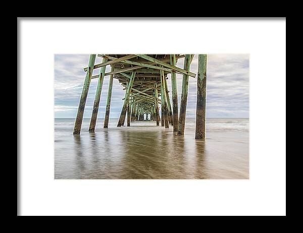 Fishing Pier Framed Print featuring the photograph Fishing Pier at Atlantic Beach NC- February 02 22 by Bob Decker