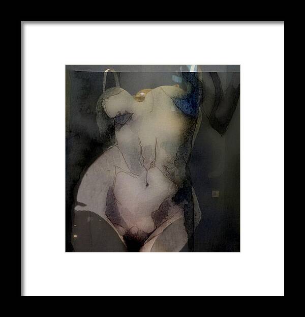 Woman Framed Print featuring the mixed media Fitting Room by Paul Lovering