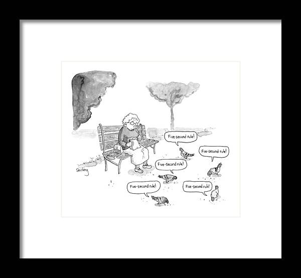 Captionless Framed Print featuring the drawing Five-Second Rule by Avi Steinberg
