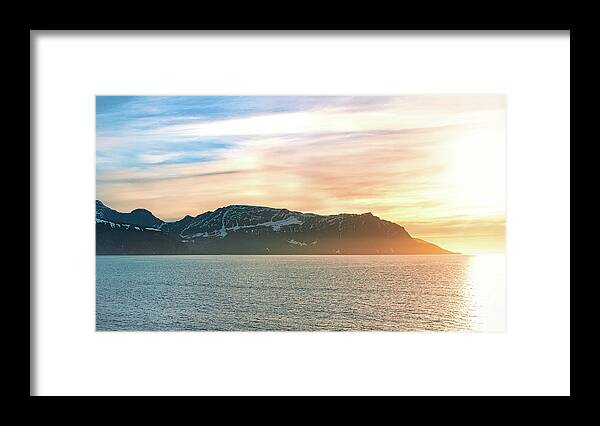Norway Framed Print featuring the photograph Fjord Sunset in Norway by Matthew DeGrushe