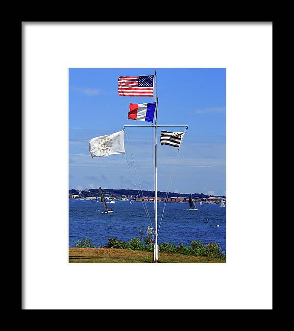 Flag Framed Print featuring the photograph Flags by the Bay by Jim Feldman
