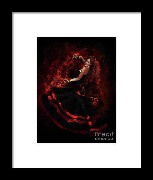 Flamenco Framed Print featuring the digital art Flamenco by Shanina Conway