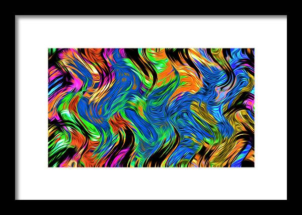 Abstract Framed Print featuring the digital art Flames of Passion - Abstract by Ronald Mills