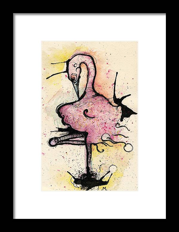 Flamingo Framed Print featuring the painting Flamingo by Mark M Mellon