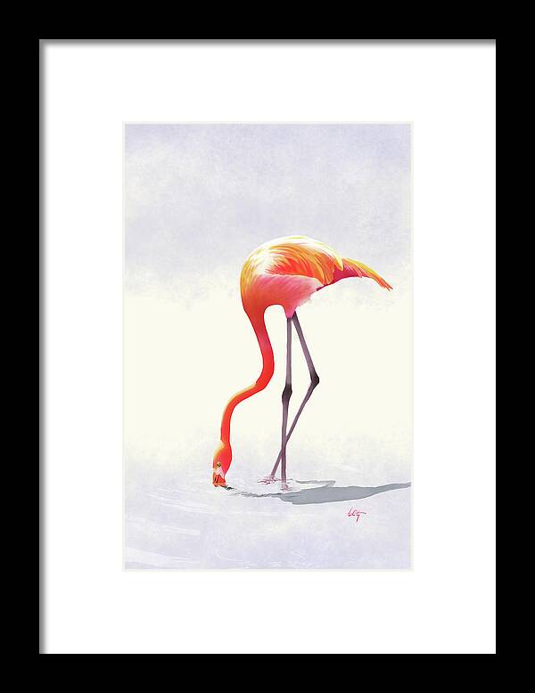Flamingo Framed Print featuring the painting Flamingo by Tom Gehrke