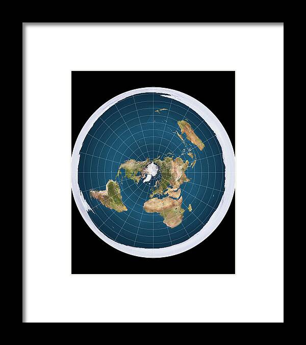Funny Framed Print featuring the digital art Flat Earth by Flippin Sweet Gear