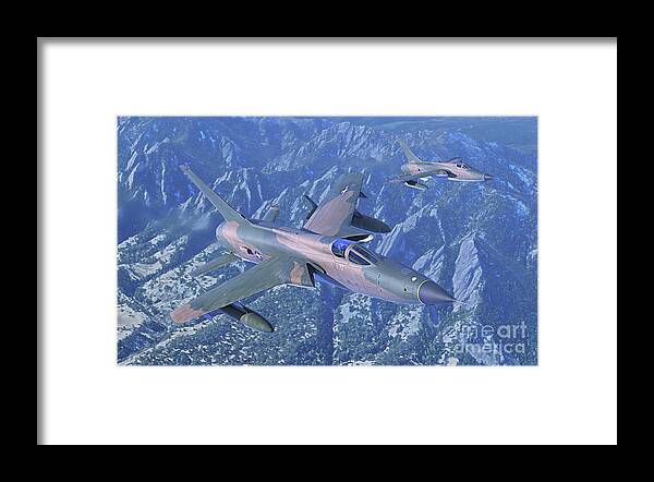 F-105 Framed Print featuring the digital art Flatiron Thuds by Hangar B Productions