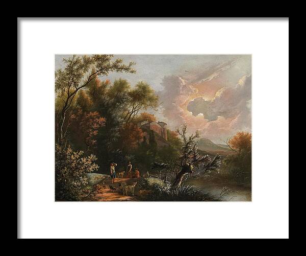 Travel Framed Print featuring the painting Flemish School Century An Italianate landscape with shepherds by MotionAge Designs