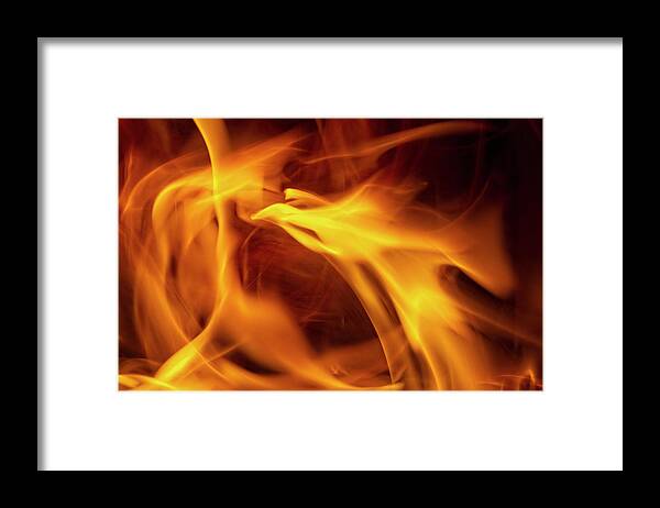 Fiery Glow Framed Print featuring the digital art Flight Of The Firelight by Becky Titus