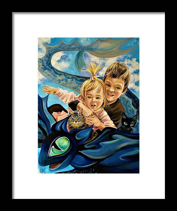 Portrait Framed Print featuring the painting Let Your Dream Take Flight by Anna Duyunova