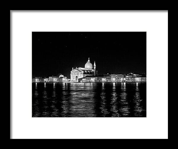 Black-and-white Photography Framed Print featuring the photograph Floating city by Eyes Of CC