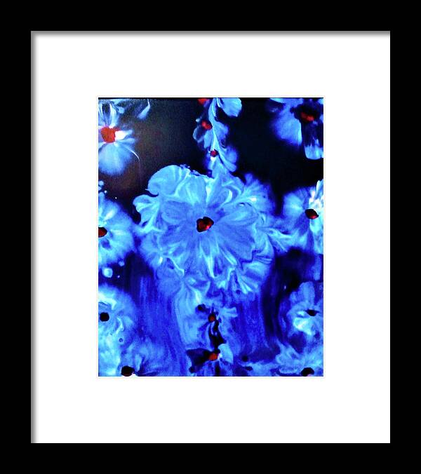 Float Framed Print featuring the painting Floating flowers by Anna Adams