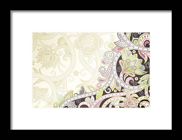 Curve Framed Print featuring the drawing Floral Abstract Curve by Fyecrystal