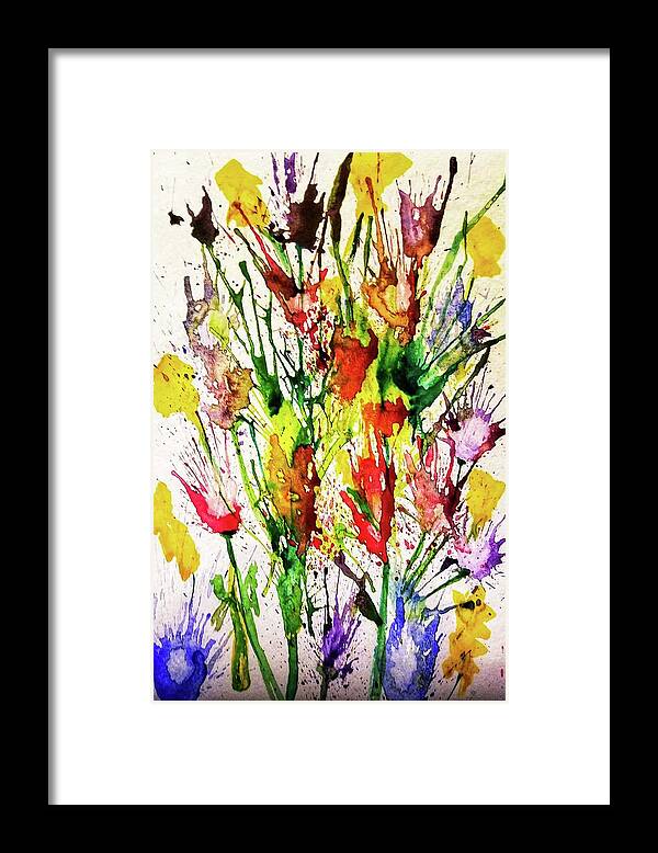  Love Framed Print featuring the painting Floral Abstract by Shady Lane Studios-Karen Howard