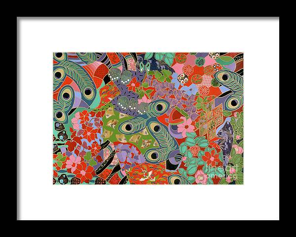 Floral Framed Print featuring the painting floral art - Earthly Delights by Sharon Hudson