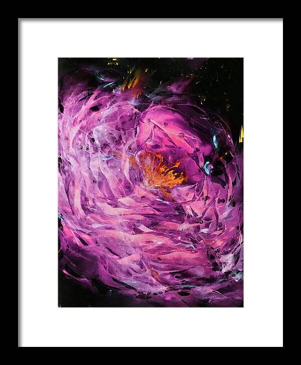  Framed Print featuring the painting 'Florescence' inverted by Petra Rau