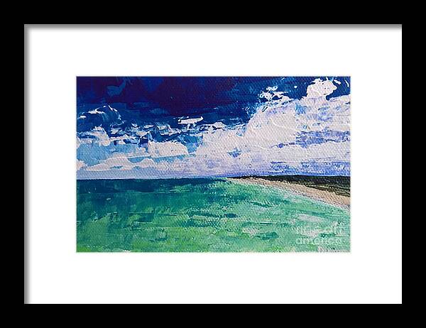 Beach Scene Framed Print featuring the painting Florida Beach by Lisa Dionne