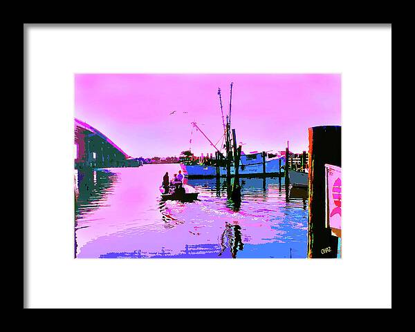 Fishing Framed Print featuring the painting Florida Fishing Dock by CHAZ Daugherty