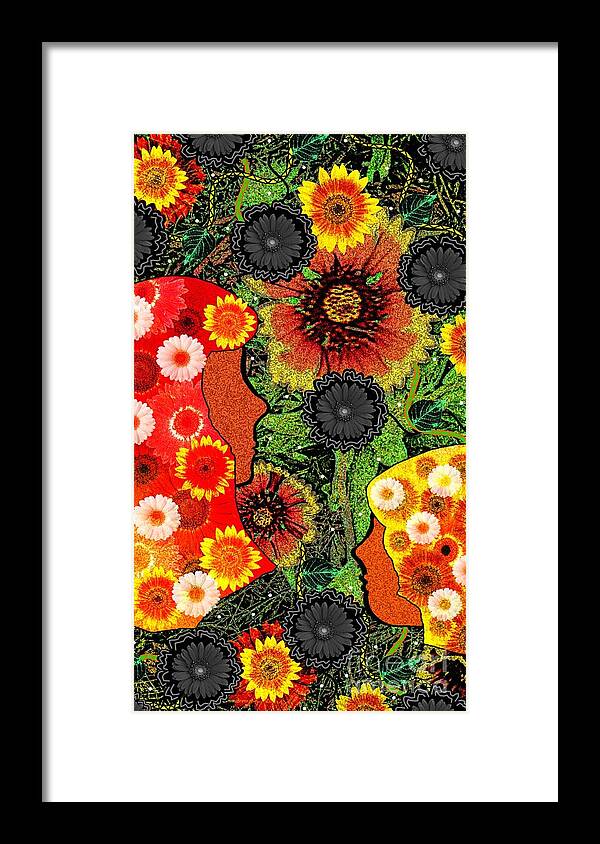 Flower Framed Print featuring the mixed media Flower Children by Diamante Lavendar