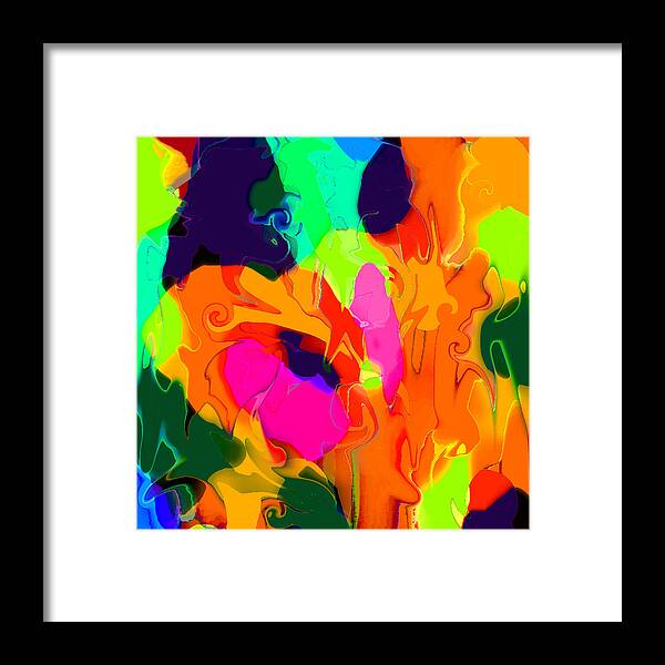 Abstract Framed Print featuring the digital art Flower in Bloom Abstract by Ronald Mills