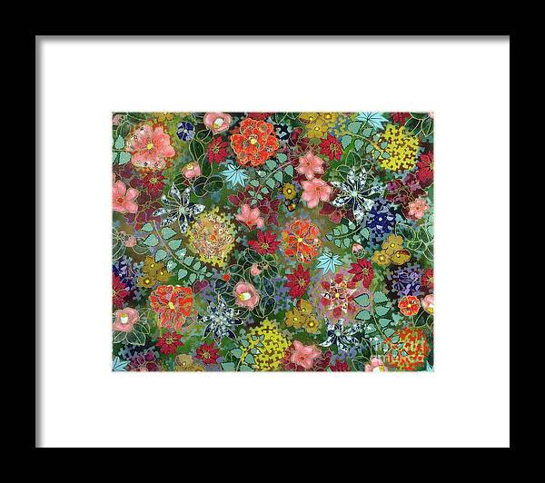 Flower Framed Print featuring the painting flower paintings contemporary - For July by Sharon Hudson