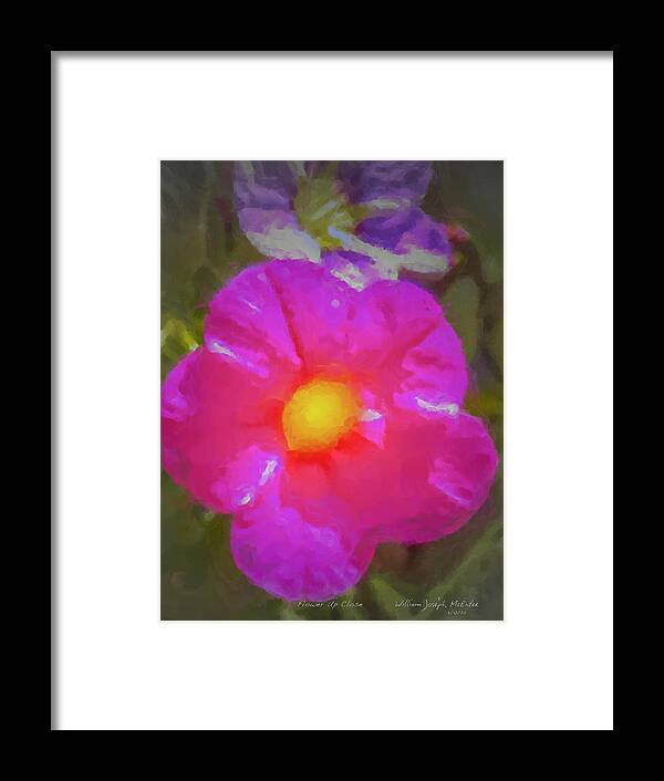 Magenta Framed Print featuring the painting Flower Up Close by Bill McEntee