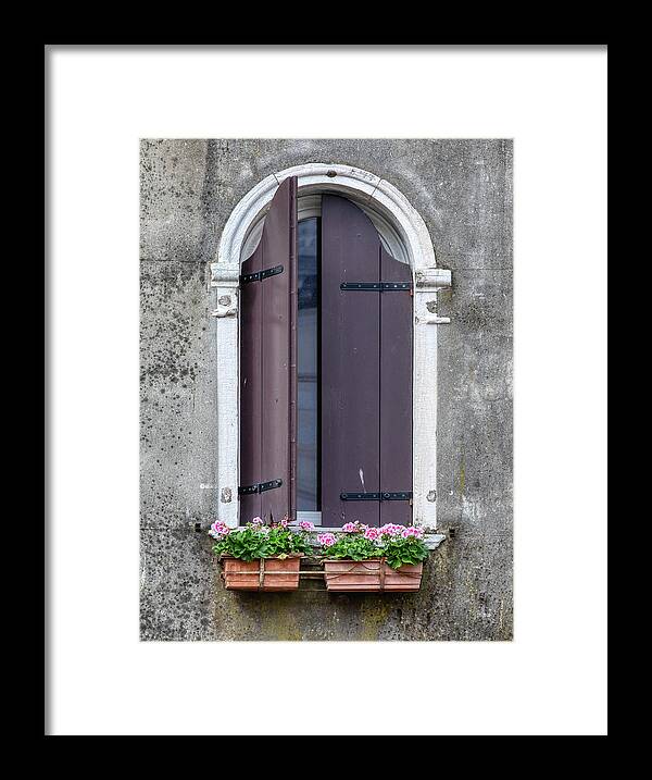 Venice Framed Print featuring the photograph Flower Window of Venice by David Letts