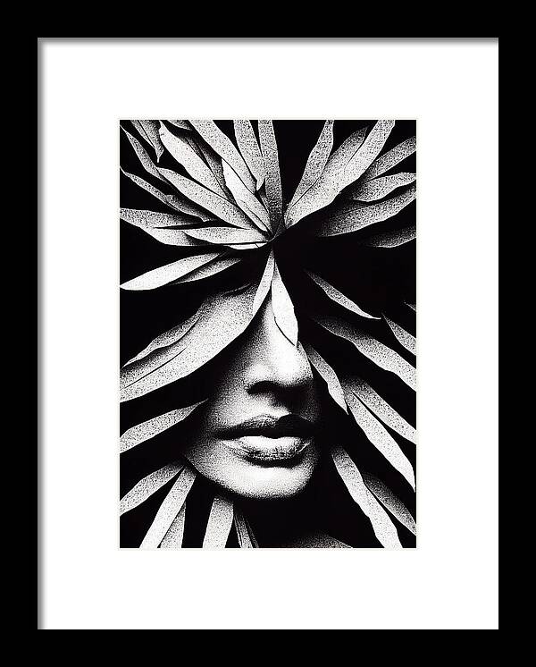 Flower Framed Print featuring the digital art Flower Woman by Nickleen Mosher