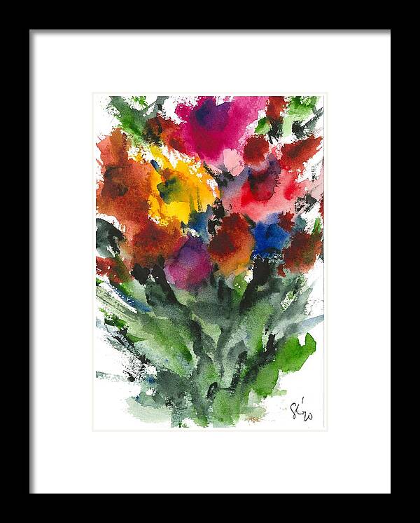 Water Framed Print featuring the painting Flower_Now by Loretta Coca