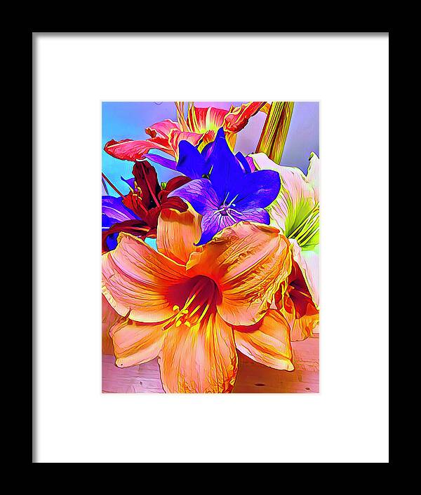 Color Framed Print featuring the digital art Flowers from Catharen by Nancy Olivia Hoffmann