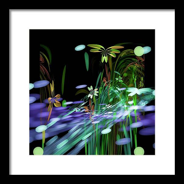 Digital Art #creativity#imagination#illustration#flowers Like People #in Flood Of Feeling #abstract # Framed Print featuring the digital art Flowers Like People / Digital Art by Aleksandrs Drozdovs