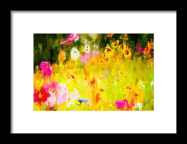 Flowers Framed Print featuring the painting Flowers by Vart Studio