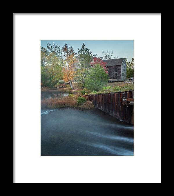 Autumn Framed Print featuring the photograph Flowing Water Past The Mill by Kristia Adams